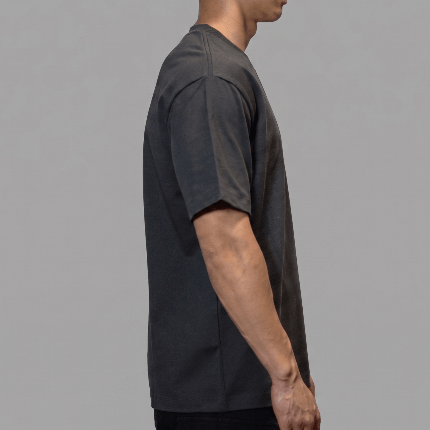 The BaseTee – Heavyweight 425GSM Cotton - Grey - Side