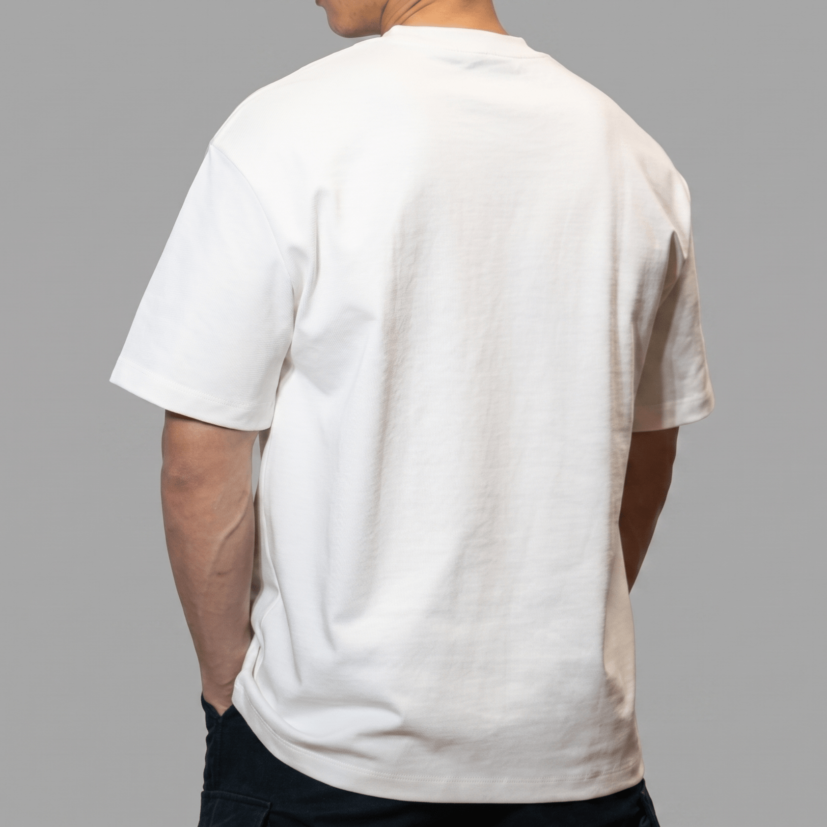 The BaseTee – Heavyweight 425GSM Cotton - White - Back Angle