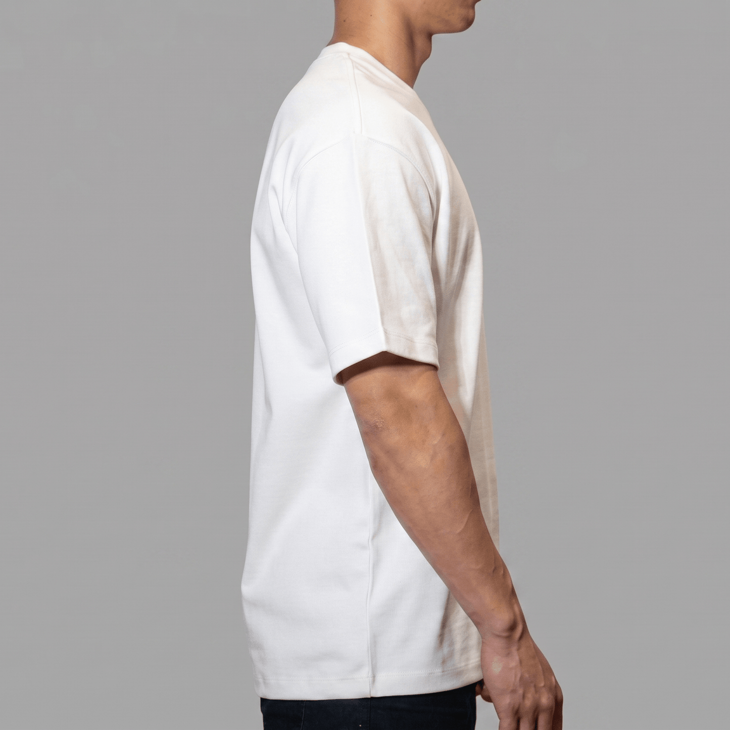 The BaseTee – Heavyweight 425GSM Cotton - White - Side